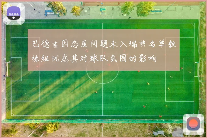 巴德吉因态度问题未入瑞典名单教练组忧虑其对球队氛围的影响